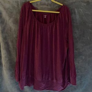 Lane Bryant 26/28 purple with gold flecks draped top